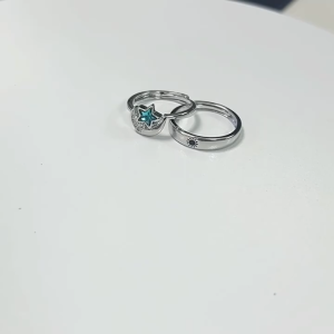 A Pair Sun Moon Star Lovers Couples Platium Plated Silver Rings Rings Men Women 925 Sterling Silver Wedding Engagement Promise Ring Jewelry