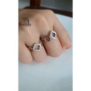 Cincin Titanium Motif Bunga Aksesoris Fashion Elegan Wanita Simple Sederhana Anti Karat
