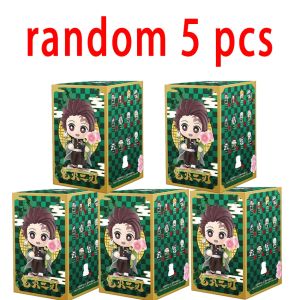 10CM Anime Demon Slayer Blind Box Figure Tanjiro Kamado Nezuko Cartoon PVC Model Desktop Ornament Child Christmas Halloween Gift