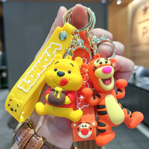 Cartoon Winnie the Pooh Donkey Tigger Personalized Keychain Three-Dimensional Anime Doll Pendant Backpack Ornament Childrens Gift