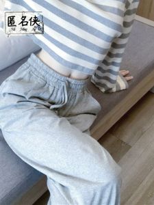 ชุดสองชิ้นฤดูใบไม้ผลิและฤดูใบไม้ร่วงสำหรับผู้หญิง กางเกงขากว้าง ชุดกีฬาลำลอง สไตล์วัยรุ่น กางเกงขายาวทรงหลวม ชุดราตรีสีพื้น