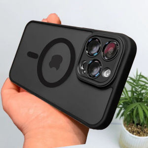 สําหรับMagSafeไร้สายชาร์จแม่เหล็กสําหรับiPhone 16 15 16E 14 13 12 11 Pro Max Luxury Matteโปร่งแสงกันกระแทก