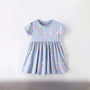 Malwee Princess Dress Summer New Style Casual round Neck Short Sleeve Childrens Clothes for Small And Medium Children