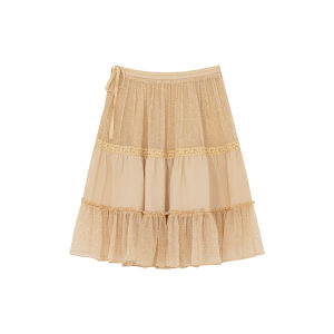 NIHAOKANONG | Chân Váy Chiffon Ghép 3D Phong Cách Pháp