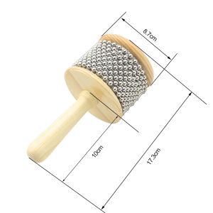 IRIN | IRIN Wooden Cabasa Metal Bead Handle Cabasa Latin Rhythm Shaker Pop Hand Shaker Percussion Instrument for Band Music Class