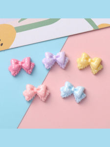 7 Colors Mini Bow Resin Charms Polka Dot Shiny Flatback for DIY Hairpin Phone Case Cup Jewelry Making