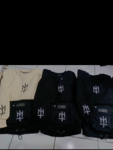 One Set Setelan Sweater Crewneck Dan Celana Pendek Cargo Fleece Bahan Tebeal Lembut Dan Adem Oneset Stelan Crewneck Pria Wanita Premium Katun Fleece