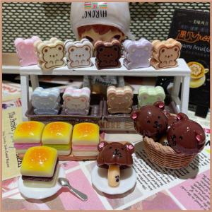 Bear Heart Macaron Cookie Mushroom Power Miniature Model Display Decorative DIY Accessory Material Toy Collectible
