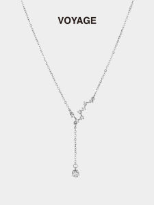 สร้อยคอสีน้ำเงินแบบลำลองสำหรับผู้หญิง ดีไซน์เก๋ไก๋ สไตล์เกาหลี เครื่องประดับแฟชั่น เครื่องประดับโซ่เสื้อกันหนาวแบบลำลอง