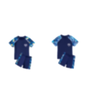 Kids Navy Blue Wave Pattern Rashguard Set with Shorts for Boys & Girls 3-14 Years
