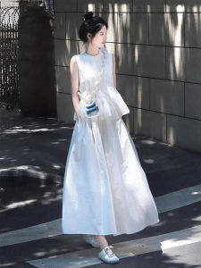 DANTING | Playful and Luxurious Dress Set White Shirt and Skirt