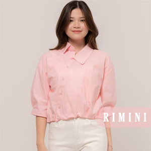 RIMINI - Atasan Wanita Blouse Formal Non Formal Lengan Pendek 7/8 Katun XS-XXXL - Devan Top 7002-1