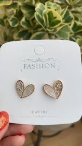 Yovela Anting Stud Kristal Bentuk Hati Untuk Aksesoris Perempuan IMPORT
