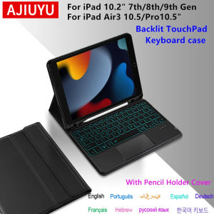 Keyboard Case for iPad 9th Gen 10.2 inch A2602 A2603 A2604 Tablet Stand Cover for ipad 10.2 9th/8th/7th Gen A2270 Air3 10.5 Case