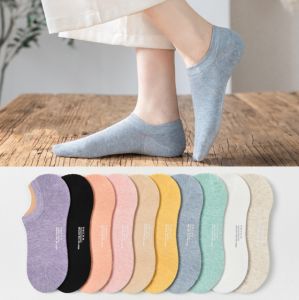 🇲🇾STOCK KL Ladies Women Socks Korean Fashion 100% Cotton Invisible Non-Slip STOKIN Preprempuan Wanita Pasang FREE SIZE
