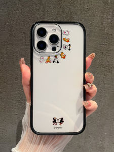 Disney Inspired Acrylic Phone Case for Apple 16Promax Black Edge Womens Style Anti-Fall Protection Simple Design Cute Cartoon