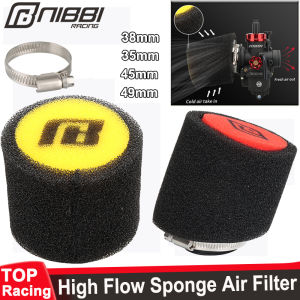 NIBBI โฟมทำความสะอาดฟองน้ำกรองอากาศ35มม. 45มม. 49Mm แผ่นกรองอากาศอุปกรณ์รถสกู๊ตเตอร์ขนาดเล็กรถแข่งมอเตอร์ไซค์วิบากมอเตอร์ไซค์