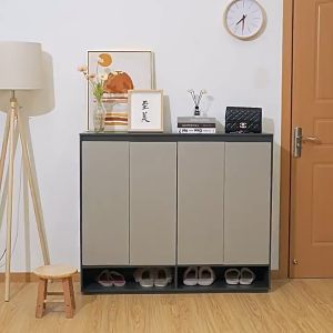 ตู้รองเท้า ตู้เก็บรองเท้า ตู้วางรองเท้า ตู้ชั้นวางรองเท้า ตู้เก็บรองเท้ากันฝุ่น ตู้ชั้นเก็บรองเท้า ตู้รองเท้าไม้ ขนาด61x32x100CM ประหยัดพื้นที่