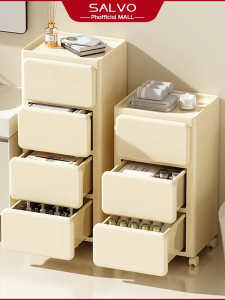 Salvo Wide Gap Storage Cabinet with Wheels Premium Storage Organizer Layer Plastic Drawer Organizer Kitchen/Bathroom/Wardrobe – Removable Space Saving