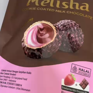 Mr Sif Melisha Cookies Coated Milk Chocolate Cokelat Dgn Kukis Strawberry Coklat Snak Makan