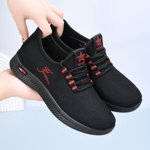 Spring and Autumn Flat Shoes for Women Non-Slip Soft Sole Mom Shoes Middle-Aged and Elderly Kitchen Work Shoes Womens Casual Shoes