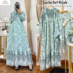 Dress hijab savila - ceruty full furing Ld 110 pj 140 busui free hijab