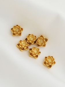 สร้อยคอ DIY ชุบทอง ชุบทองแดง ชุบทองแดง 3 มิติ ลูกปัดรูตรง ลูกปัดรูปดอกบัว ลูกปัดห่วง วัสดุเชือกผูก ลูกปัดห้อย