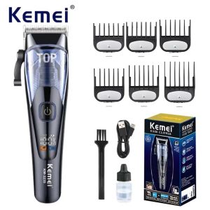 Kemei KM-3235 Professional Transparent Window Hair Clipper Rechargeable LCD Display Hair Trimmer Electric Cordless Mens Hair Cutting Machine