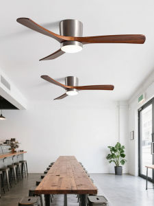 MENGHUANG | Ceiling Fan Light Wood Material Silent New Chinese Style Walnut Wood Mid-century Style