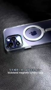 Mr - Magsafe Metal Holder Phone Case For Iphone 13 Pro Max 13 Pro 13 Clear Back Cover Aluminium Shockproof Case Stand