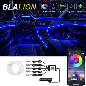 BLALION RGB Car Atmosphere Light Strip LED Multiple Modes App Sound Control Car Interior Light Decorative Lamp