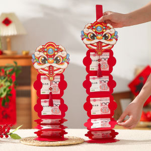 2ชิ้นอวยพรปีม้าเทศกาลฤดูใบไม้ผลิเซอร์ไพรส์กระเป๋าสีแดงสุขสันต์วันปีใหม่2026พับได้รูปสิงโตเต้นรำซองจดหมายสีแดงสำหรับของตกแต่งงานปาร์ตี้ CNY