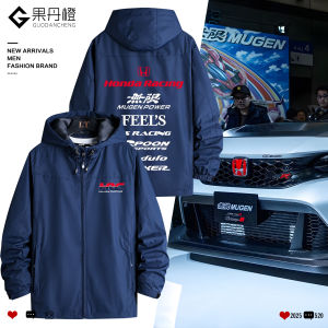 Racing Suit Jacket Mens Fashion Three-in-One Windbreaker Car Modification Trendy Outerwear Loose Fit Zipper Decoration Polyester Fabric