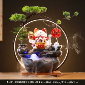 Creative Cat Attractor New Chinese Style Desktop Decoration Cash Register Living Room Office Ornaments Opening Gifts Ceramic Handmade