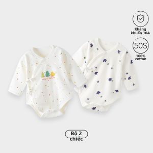 TONGLIANCHUXIN | Bodysuit Dài Tay Cotton Không Áp Lực Cho Bé