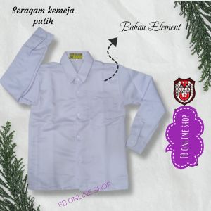 Baju kemeja putih tangan panjang bahan elemen SD