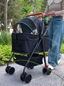 🐱รถเข็นสัตว์เลี้ยงรุ่นปี 2025 มีน้ำหนักเบาพกพาสะดวกพับเก็บได้ไม่ต้องใช้พื้น ที่เข้า - ออกจากห้างได้ง่าย🐕