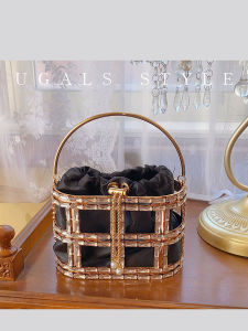 UGALS | Shiny Metal Water Diamond Lattice Hollow Hand-held Crossbody Bag