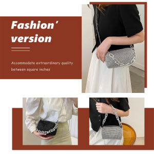 กระเป๋าสะพายไหล่พลอย เทียมทรง เพชรหรู หรา กระเป๋าถือ เซ็นเจอร์สำหรับผู้หญิง