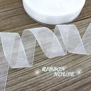 50 Yard/Cuộn Ruy Băng Organza Để Gói Quà Giáng Sinh Vải Lụa Phối Ren 12/15/20/25/40/50mm Hai Mặt Art Deco Màu Trơn