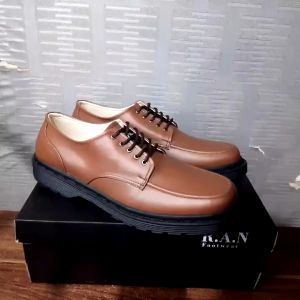 FREDDO 2.0 BROWN |ManNeedMe x RAN| Sepatu Pantofel Pria Formal Derby Shoes SOL DIJAHIT