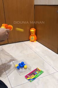 Mainan edukasi anak hungry duck feeding game shooting pistol bola tembak bebek