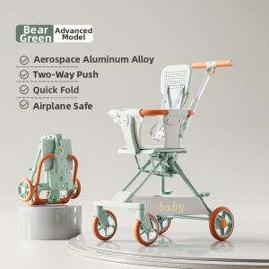 AMEITO | Portable Foldable One-button Compact Two-way Baby Stroller
