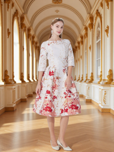 Đầm Dạ Hội Sang Trọng Chất Liệu Jacquard Hoa Văn Cổ Tròn Dáng Chữ A Dài Trung Bình Dành Cho Nữ Mùa Xuân Hè - Devchata Fashion