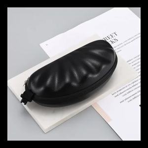 Hộp Đựng Kính Thời Trang Bằng Da PU Đen Có Khóa Kéo Chống Va Đập Chất Liệu EVA Dùng Được Cho Cả Nam Và Nữ Tiện Mang Theo
