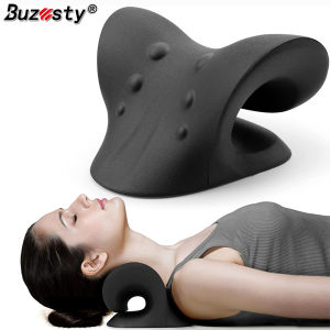 Buzesty Neck Shoulder Brace Support Stretcher Cervical Massage Pillow for Pain Relief and Cervical Spine Alignment Chiropractic Pillow Neck Stretcher