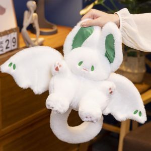 W18 Bat Rabbit Plush Toy Kawaii Animal Creative Magical Spirit Bunny Plush Doll White Bat Soft Stuffed Plushie Pillow Toys for Kids