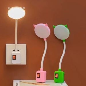 LED Bedroom Bedside Lamp Makeup Lamp Nightlight Plug in Flexible Study Reading Lights with Switch