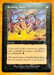 Bubbling Muck 🇺🇸 การ์ดสะสม Magic The Gathering Card 🃏 Urza’s Destiny 🇺🇸 Vintage การ์ดเกม เมจิกเดอะแกเธอริ่ง 🃏 Black Sorcery 🇺🇸 สวย NM