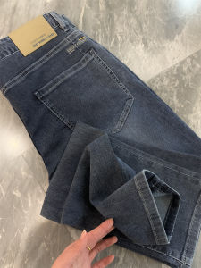 Retro Wash Process Casual Jeans Mens Straight Leg Elastic Mixed Fabric Soft D-Shape Spring Youth Trend Long Pants